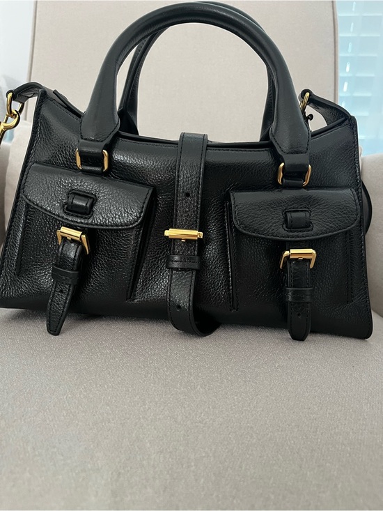Mulberry Handbags - Mulberry New Small Roxanne Classic Black Sleek Leather Satchel Handbag